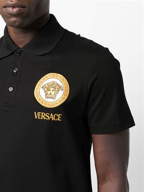 black and gold polo versace|versace men's polo shirt sale.